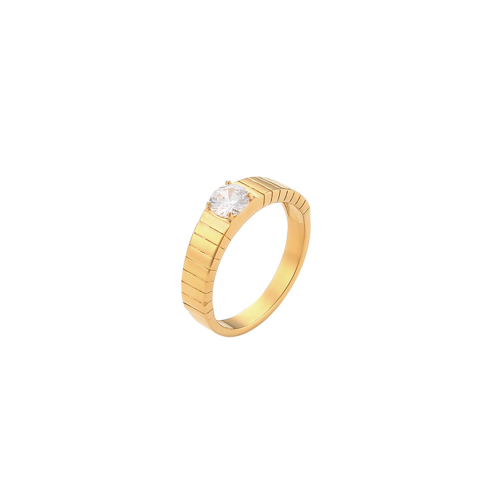 Zirconia Vertical Stripes Ring